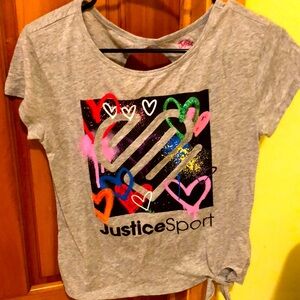 Justice heart sports top size 12-14